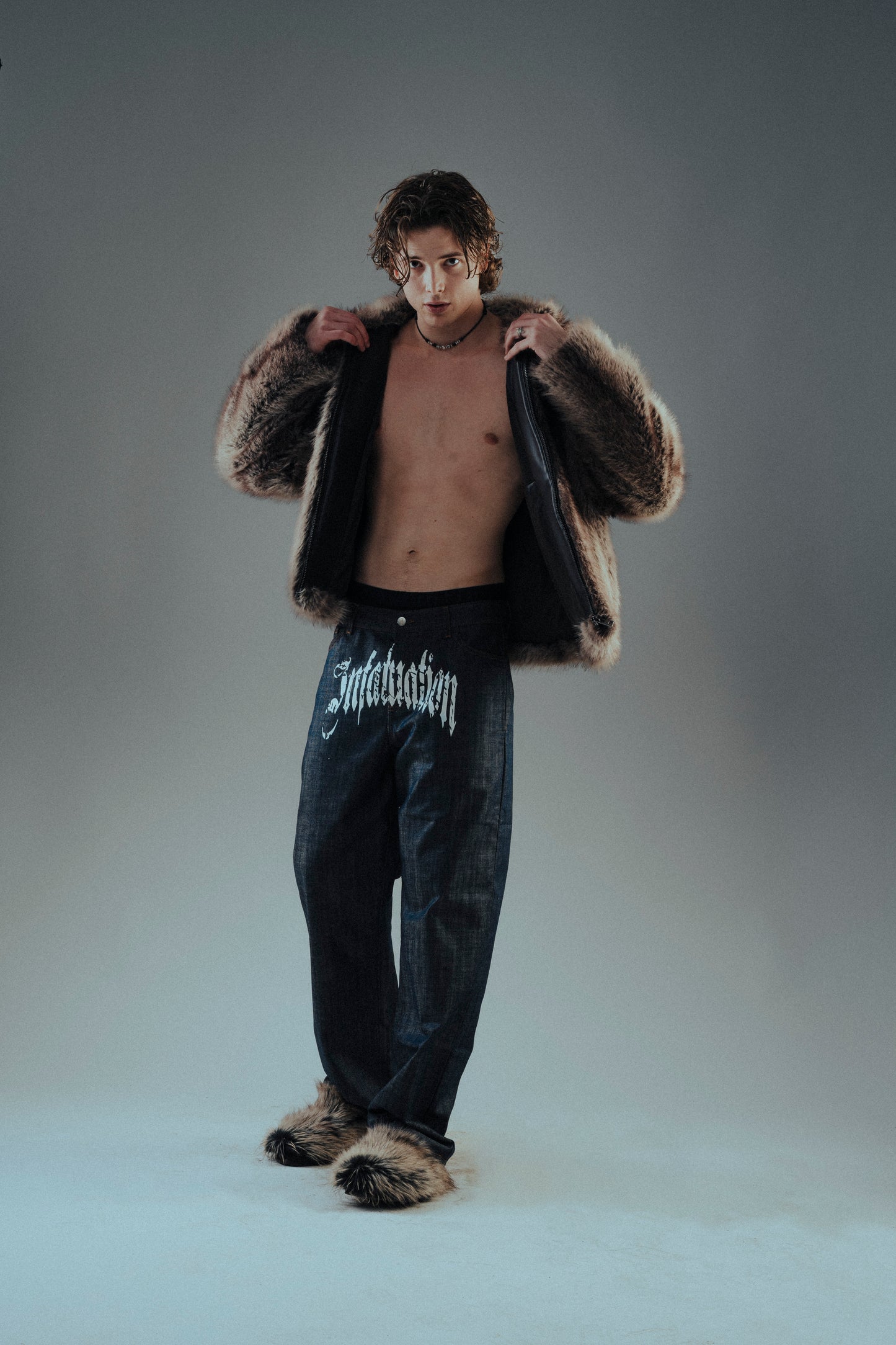 INFATUATION Raw Denim Logo - Blue