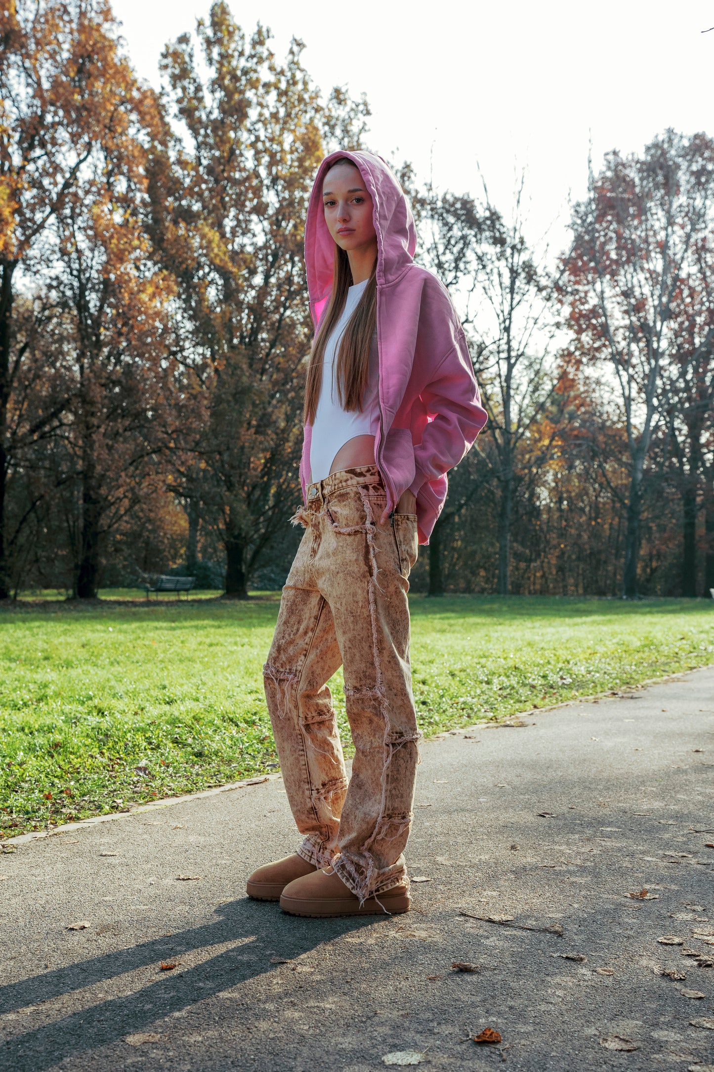 INFATUATION Destroyed Jeans - Brown