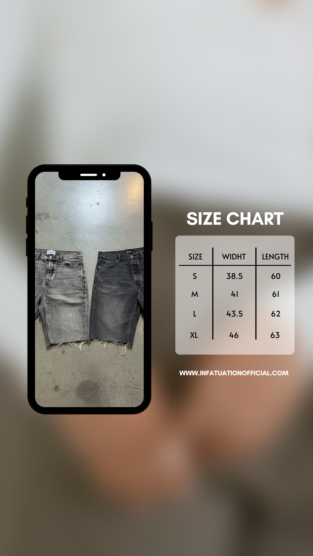 INFATUATION Everyday Jorts - Light Grey