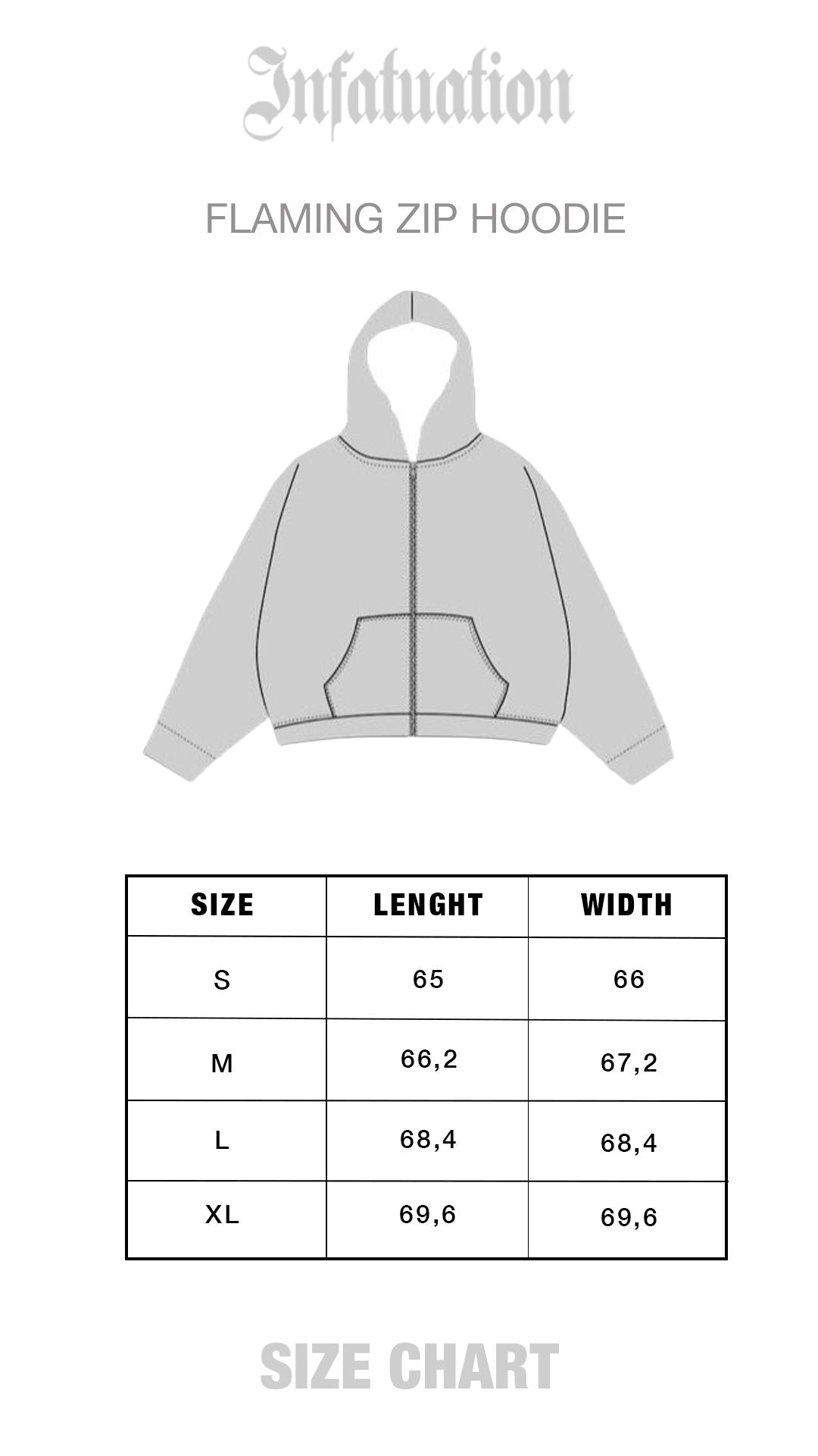INFATUATION Flaming Zip Hoodie - Black