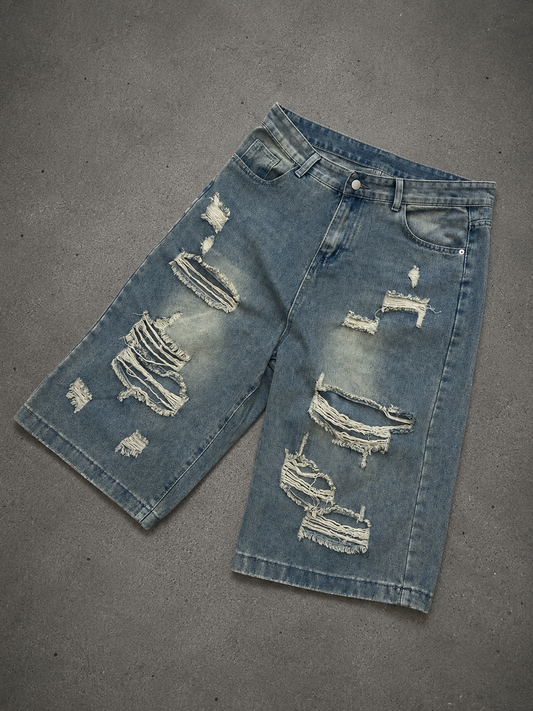 INFATUATION Broken Denim Jorts - Blue