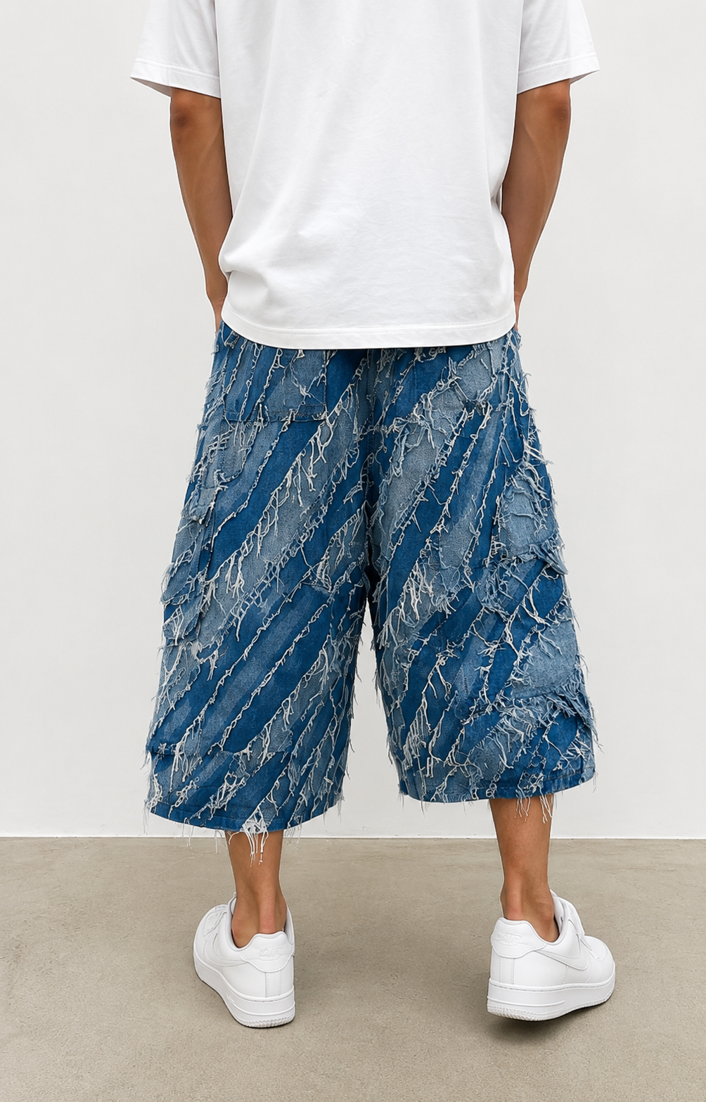 INFATUATION Destroyed Jorts - Blue