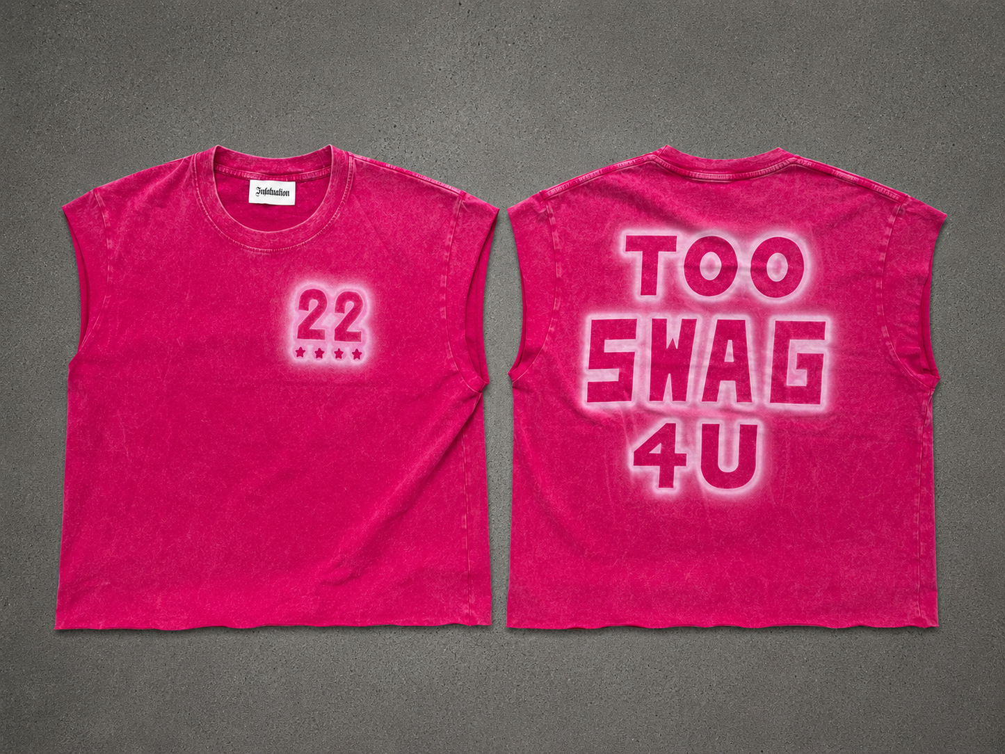 INFATUATION " Too Swag " Airbrush Tee - Faded Pink