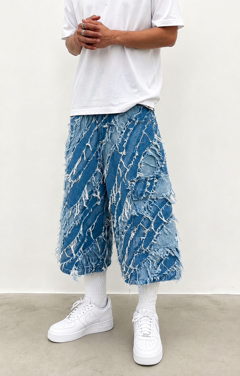 INFATUATION Destroyed Jorts - Blue