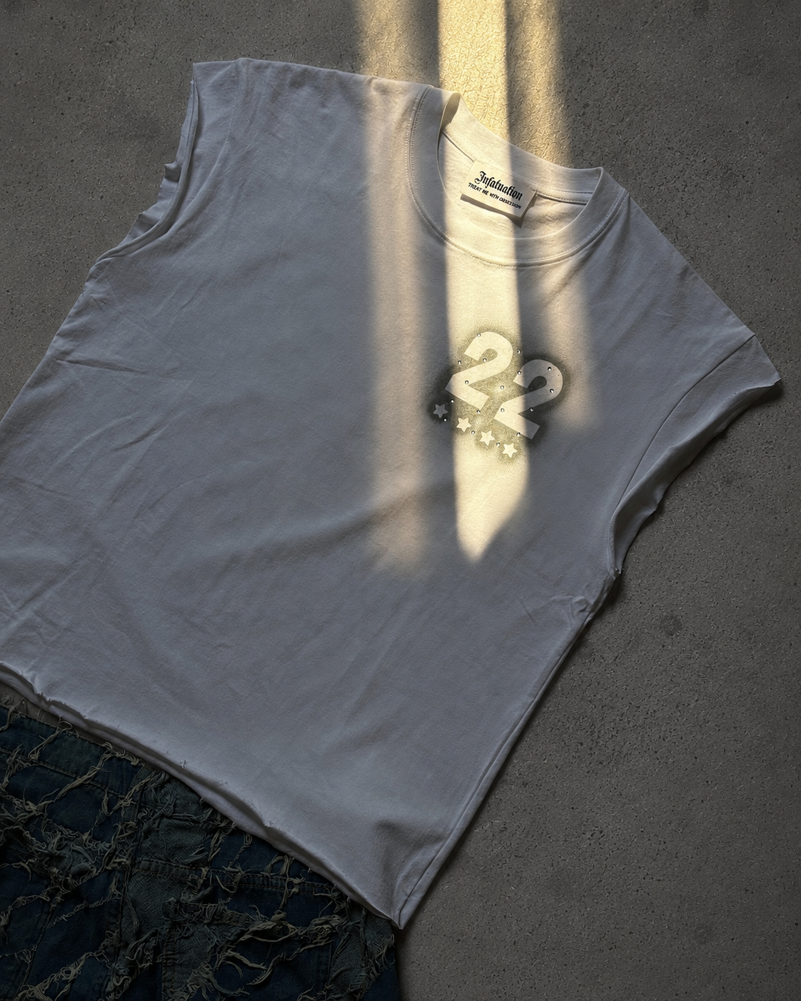 INFATUATION " Too Swag " Airbrush + Swarovski Tee - W/S