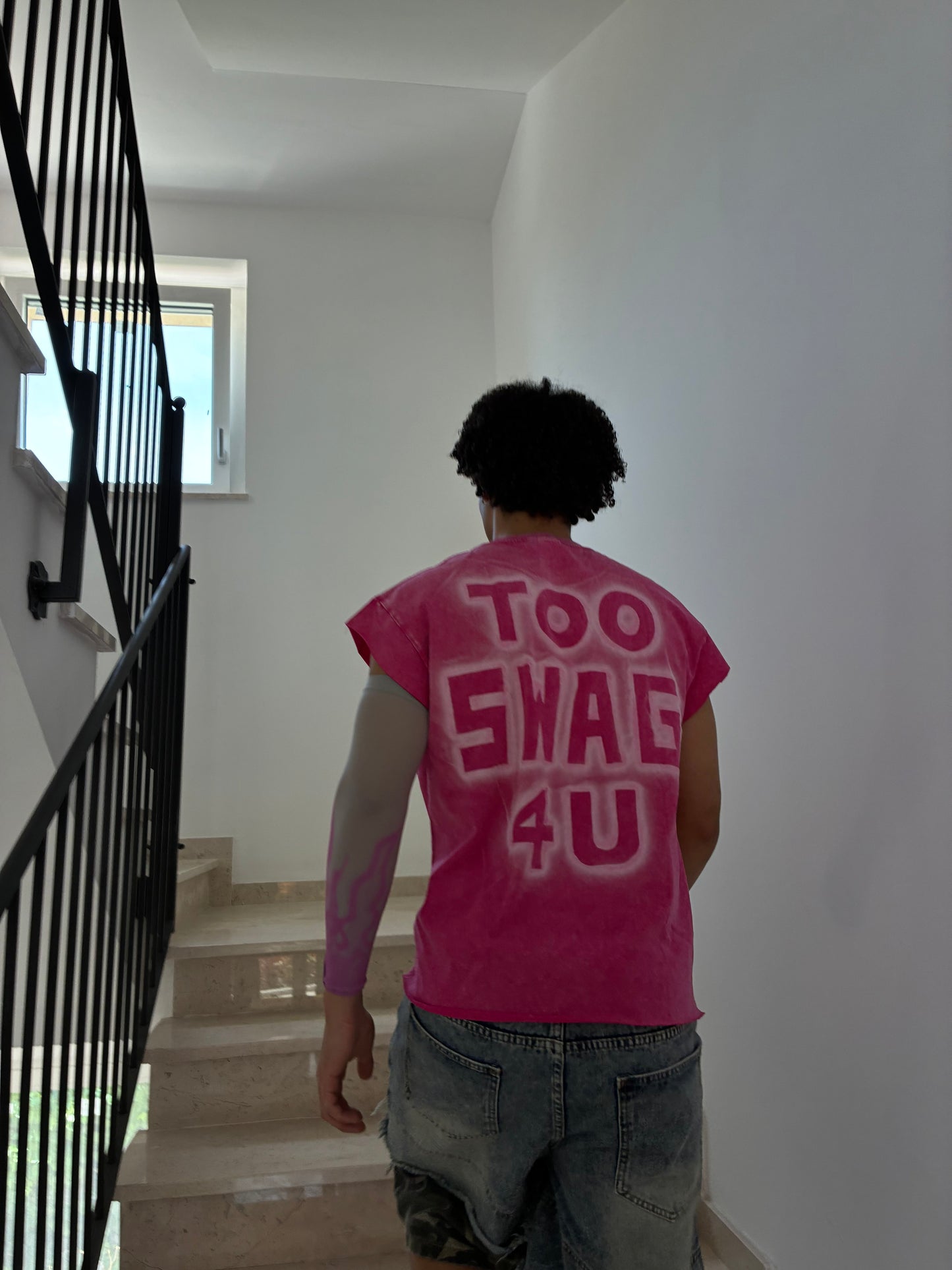 INFATUATION " Too Swag " Airbrush Tee - Faded Pink