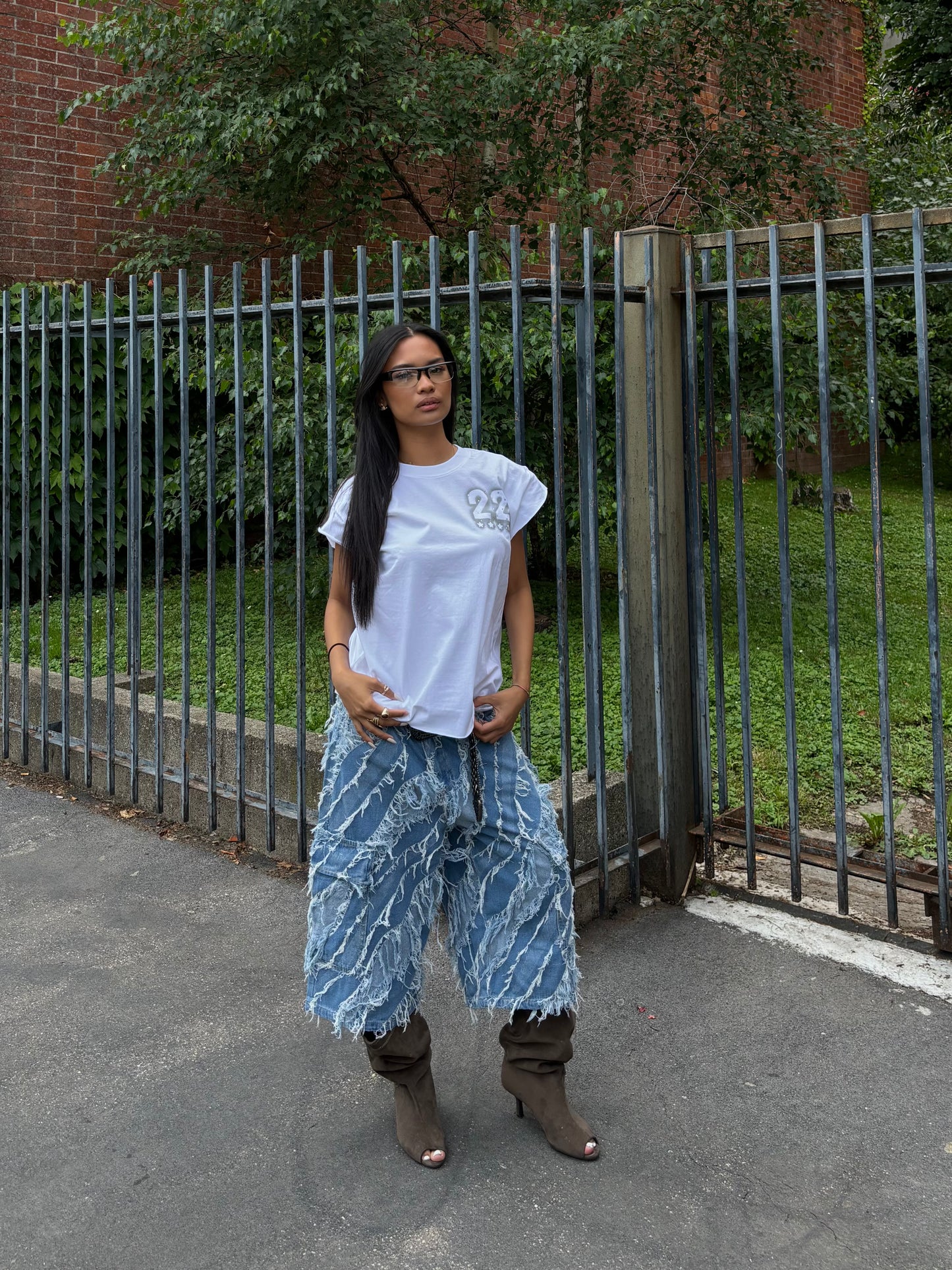 INFATUATION Destroyed Jorts - Blue