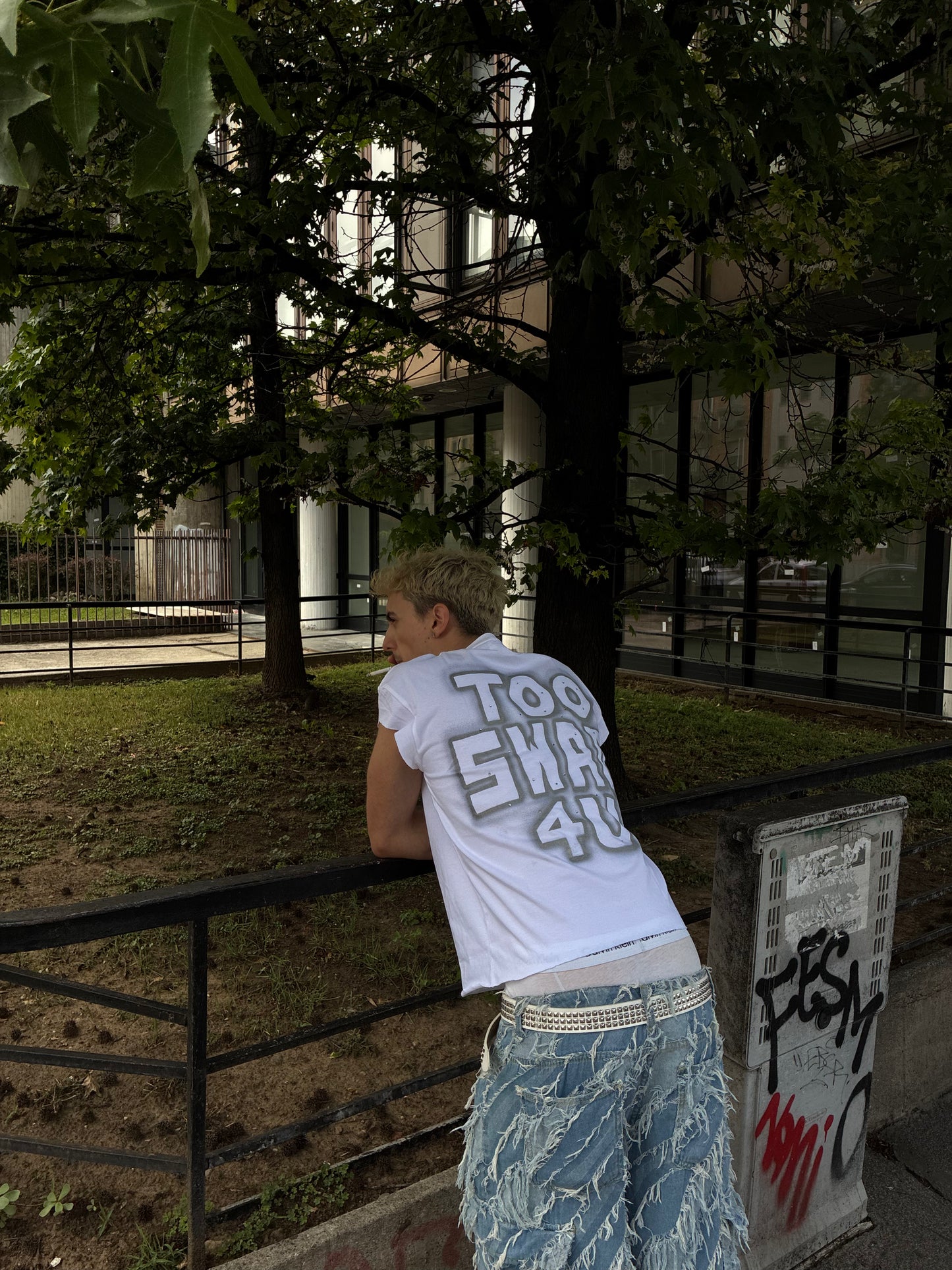 INFATUATION " Too Swag " Airbrush + Swarovski Tee - W/S