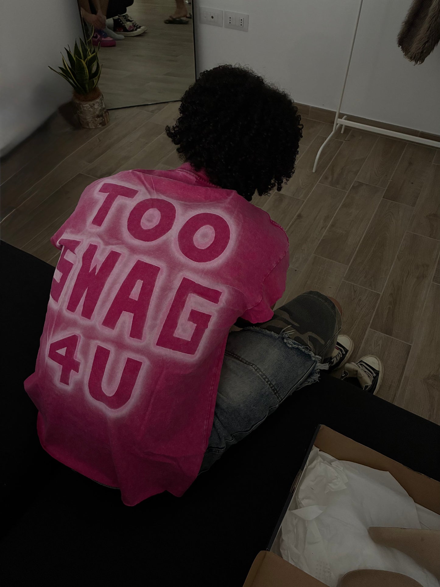 INFATUATION " Too Swag " Airbrush Tee - Faded Pink