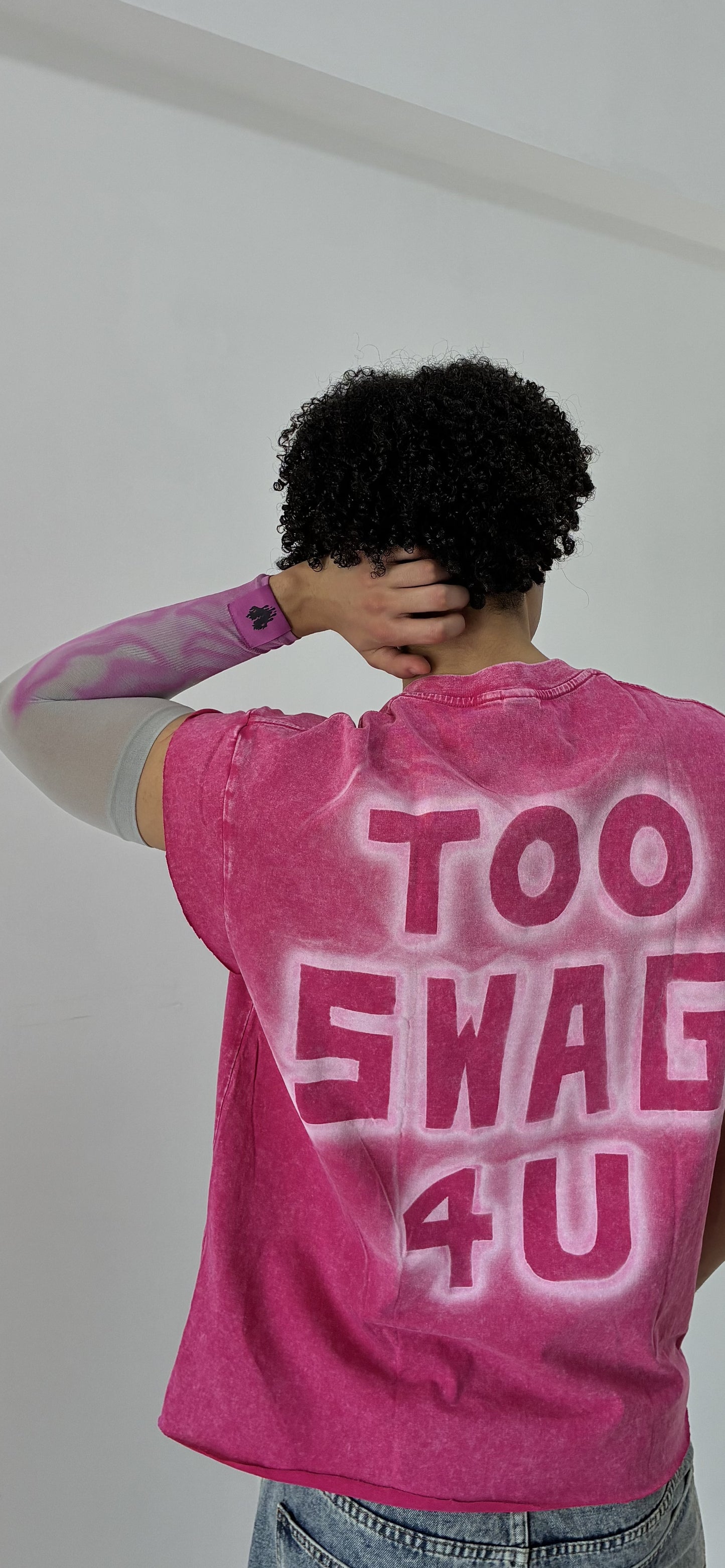 INFATUATION " Too Swag " Airbrush Tee - Faded Pink